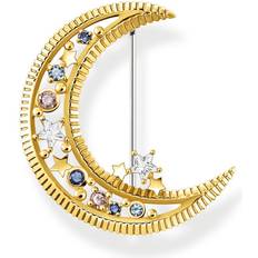 Thomas Sabo Broche demi-lune avec pierres de couleur or multicolore X0283-959-7 bleu foncé/couleur or jaune/bleu clair/violet/blanc