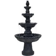 Garden Decorations Sunnydaze 4-Tier Pineapple Water Fountain In Black