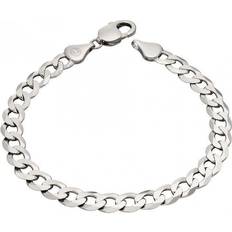 Diamond Cut Curb Chain Bracelet - Silver