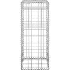 Garden & Outdoor Environment vidaXL Gabion Basket Posts 2 Iron Silver