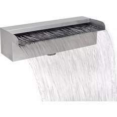 Acciaio Fontane e Stagni da Giardino vidaXL Fontana A Cascata Per Giardino Rettangolare Acciaio Inox 30 cm