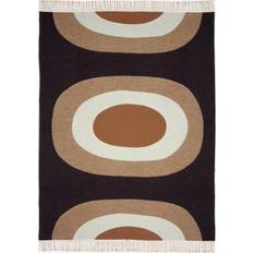 Blåa - Bomull Filtar Marimekko Melooni Filt Filt Svart, Blå, Vit, Beige, Brun (170x130cm)