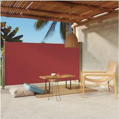 Polyester Auvents latéraux vidaXL Auvent Latéral Rétractable de Patio Ecran de Jardin 160x300 cm Rouge