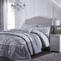Catherine Lansfield Damask Jacquard Duvet Cover Grey, Silver (200x)