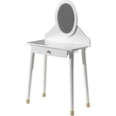 Blanc Ensembles de meubles Vipack Coiffeuse 1 Tiroirs Bois Blanc Satiné Funy