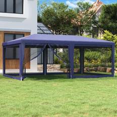 vidaXL Party Tent with 6 Mesh Sidewalls 108.7 H x 13.1 in Blue