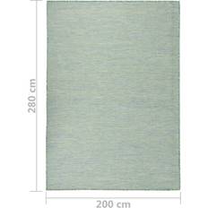 Tæpper & Skind vidaXL fladvævet udendørstæppe 200x280 Turkis, Grøn cm