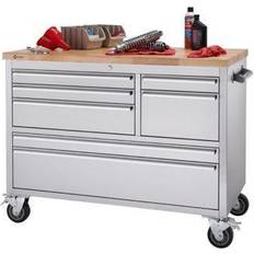 DIY Accessories Trinity 48 in. Stainless Steel Rolling Workbench instock TLS-4815