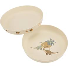 Konges Sløjd Plate Lemon/Dino 2-pack