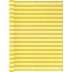 vidaXL Paravento da Balcone Giallo e Bianco 120x500 cm in HDPE - Multicolore