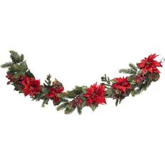 Flowers Nearly Natural 60" Poinsettia & Garland