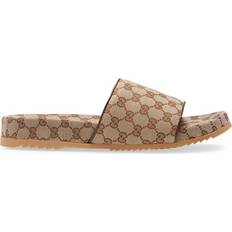 Gucci Men's Canvas Slide Sandal - Beige/Ebony