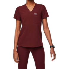 FIGS Catarina One-Pocket Scrub Top - Burgundy