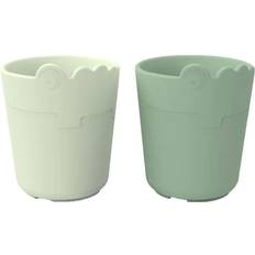 Kinder- & Babyzubehör Done By Deer Kiddish Mugg 2-pack Croco Green