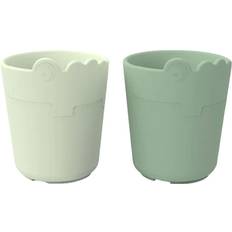 Done by Deer Kiddish Mugg 2-pack Croco Green