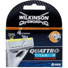 Accessori per la rasatura Wilkinson Sword Quattro Titanium Precision lamette per gli uomini vitamina B5 Complesso E 4 ricariche