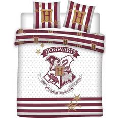 Harry Potter Sengetøj Harry Potter Hvidt Hogwarts Dobbeltdyne Dynebetræk Rød, Hvid (240x240cm)
