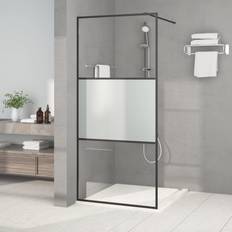 Pareti Doccia vidaXL Parete Doccia Walk in 90x195 cm Vetro Semi Smerigliato ESG - Nero