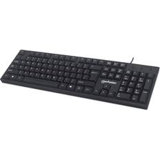 Trådbundet Tangentbord 104 Tangenter Inbyggd USB-Kabel LED-Indikatorlampor Svart