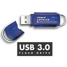 Krypterat usb minne Integral kurir 32 GB krypterat USB-flashminne – håll känslig data säker med USB-hårdvarukryptering – USB-flashminne med FIPS 197 säkerhetsstandard för att hjälpa till med GDPR-överensstämmelse