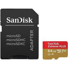 SanDisk Sdsqxso-064g-gaaca Extreme Plus Microsdcard adapter 64gb