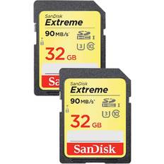 Minneskort sandisk sdhc 32gb SanDisk Extreme SD-card 100/60MB 2 pack 32GB