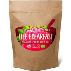 Macadamia nødder fødevarer Lifefood AbsorBurn Breakfast Macadamia & Hindbær Protein Blanding Raw