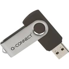 Q-CONNECT Silver/Black USB 2.0 Swivel Flash Drive 64GB KF41514