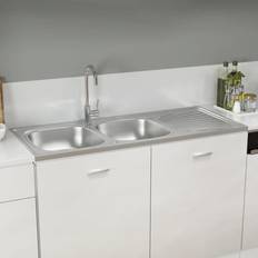 vidaXL diskhoar silver 1200x500x155 rostfritt stål - Silver