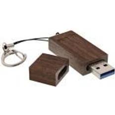 8 Gt Muistikortit & USB-muistitikut InLine Woodline walnut 8GB USB 3.0