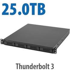 Festplatten 25.0TB (1x1.0TB NVMe 3x8.0TB HDD) Flex 1U4 4-Bay Rackmount Thunderbolt Storage, Docking & PCIe Exp