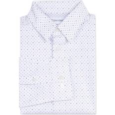 Calvin Klein Boy's Logo Dotted Slim-Fit Stretch Dress Shirt