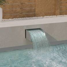 Fontane e Stagni da Giardino vidaXL Cascata Con LED 30x34x14 cm in Acciaio Inox 304 - Argento