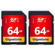 Memory Cards & USB Flash Drives Gigastone Dane-Elec Class 10 UHS-I U1 SDXC Cards, 64GB, Pack Of 2 Cards