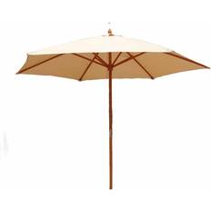 Charles Bentley 2.4m Wooden Garden Parasol Cream