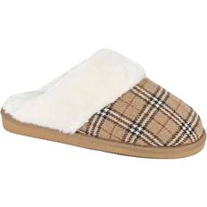 Pels Sko Sleepers Womens/Ladies Leyla Checked Slippers (4 UK) (Black/Grey)