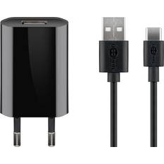 Goobay USB-C lader (1A) med USB-C kabel 1m sort
