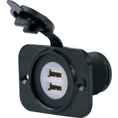 Marinco Sealink Deluxe Dual Usb Charger Receptacle Black