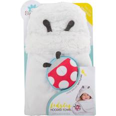 Blooming Bath Hooded Baby Swaddle Towel with Attached Rattle Unisex Ladybug