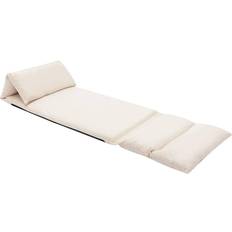 Cuscini per sedia vidaXL A Sdraio Da Terra Pieghevole Crema In Microfibra 71392 Cuscino per sedia Bianco, Beige