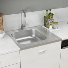 1.5 Kitchen Sinks vidaXL Kitchen Sink with Drainer