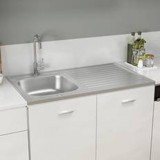 1.5 Kitchen Sinks vidaXL Kitchen Sink with Drainer