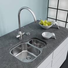 Enza Undermount Chrome Sink Reversible Drainer