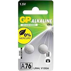 GP Batteries A76 LR44 Button cell LR44 Alkali-manganese 110 mAh 1.5 V 2 pc(s)