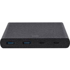 Usb laddare hub Uniq HUB Surge 2x USB 3.0 2x USB-C PD 3.0 Svart