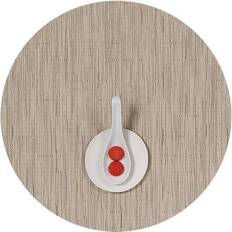 Beige Place Mats Chilewich Bamboo Round Place Mat Brown, Beige, White