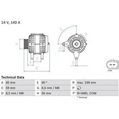 Bosch Générateurs Bosch 0 986 081 160 14V 140A A3 Q3 Sportback