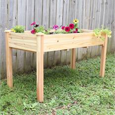 Outdoor Planter Boxes Sunnydaze Outdoor Wood Elevated Standing Garden Herb