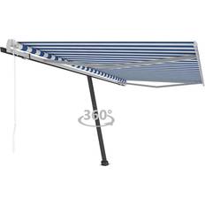 Giardino e Ambiente Esterno Be Basic Tenda Retrattile Automatica Con Palo 450x300 cm - Blu