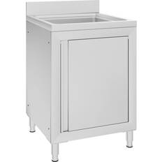 vidaXL Commercial Kitchen Sink Cabinet Stainless Steel Floor Standing